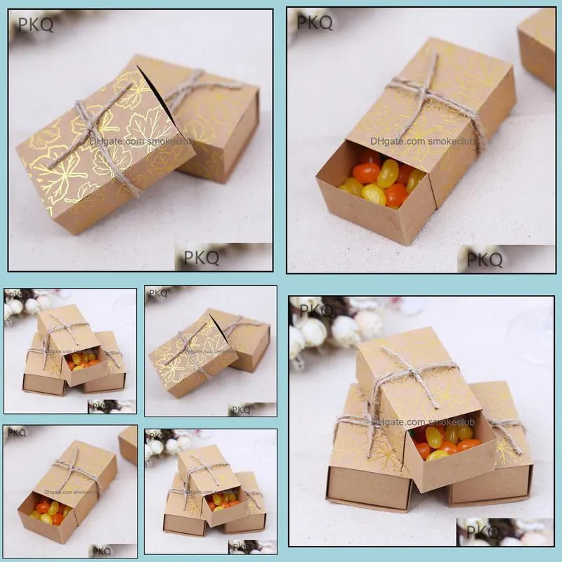 Gift Wrap 20pcs High Quality Kraft Paper Box Handmade Soap Wedding Favors Candy Small Brown Cardboard Carton 8x5x3cm