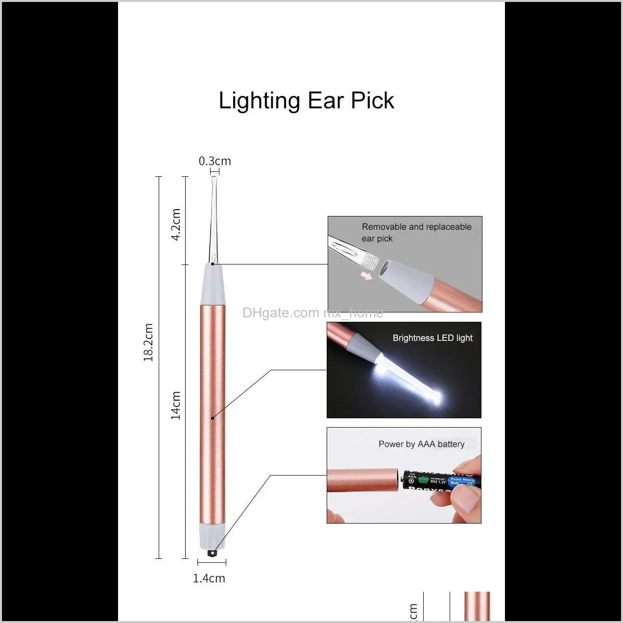 hot sell led light ear pick baby nose forceps ear wax tweezers ear pick baby nose forceps led light external magnifyin