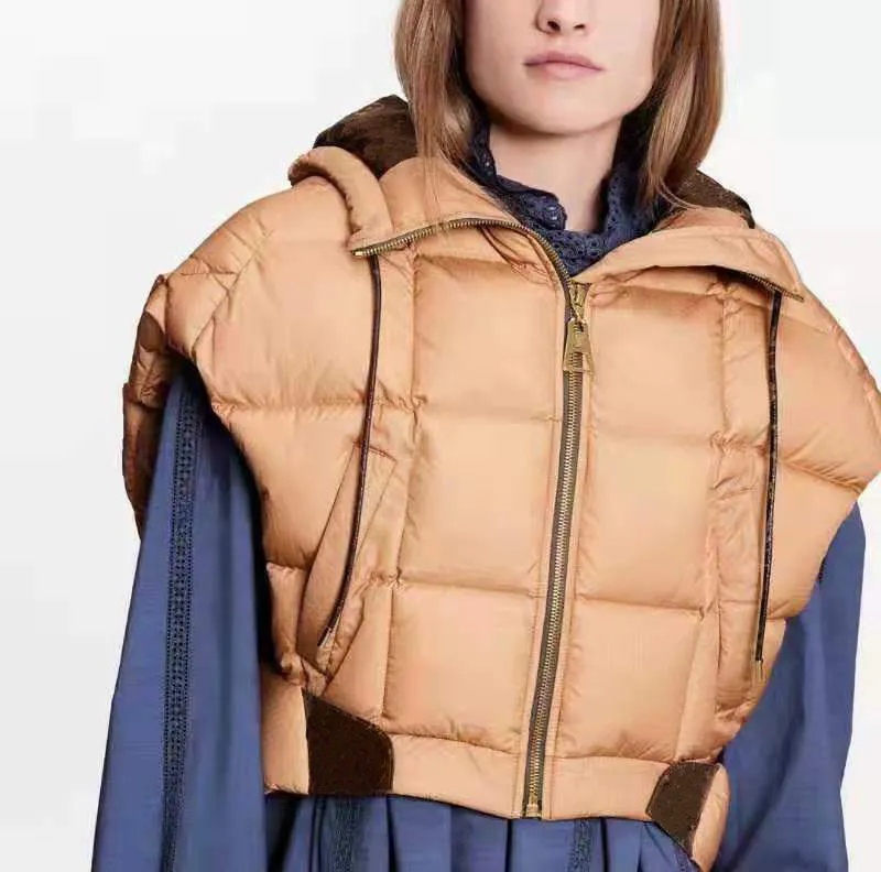 Femmes Down Jackets Parkas Veste sans manches Capin à capuche épais pour les surwars de l'hiver Style Slim avec des bouton