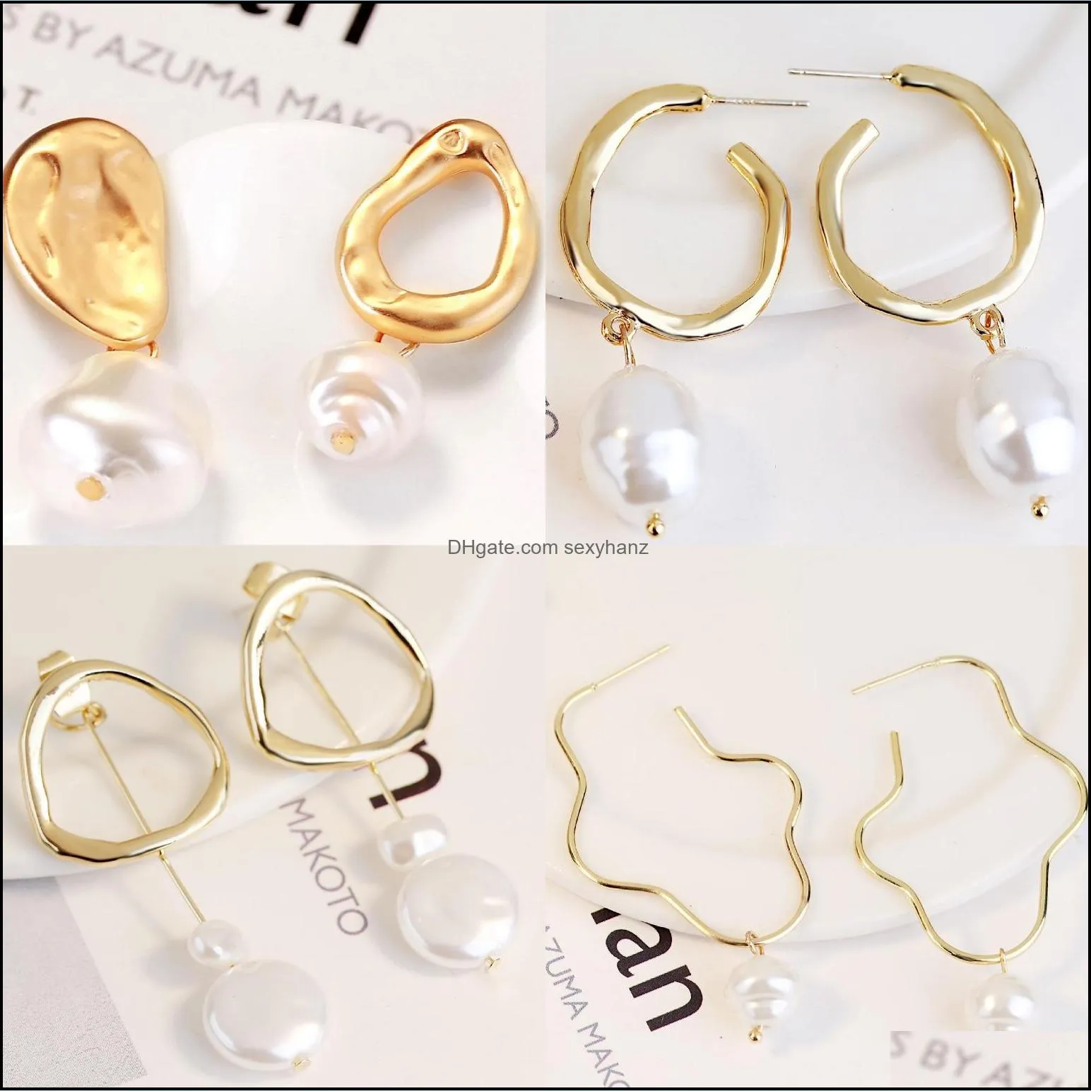 Baroque Earring Pearl Earring Shaped Earrings Baroque Stud Pearls Earring Women Natural Conch