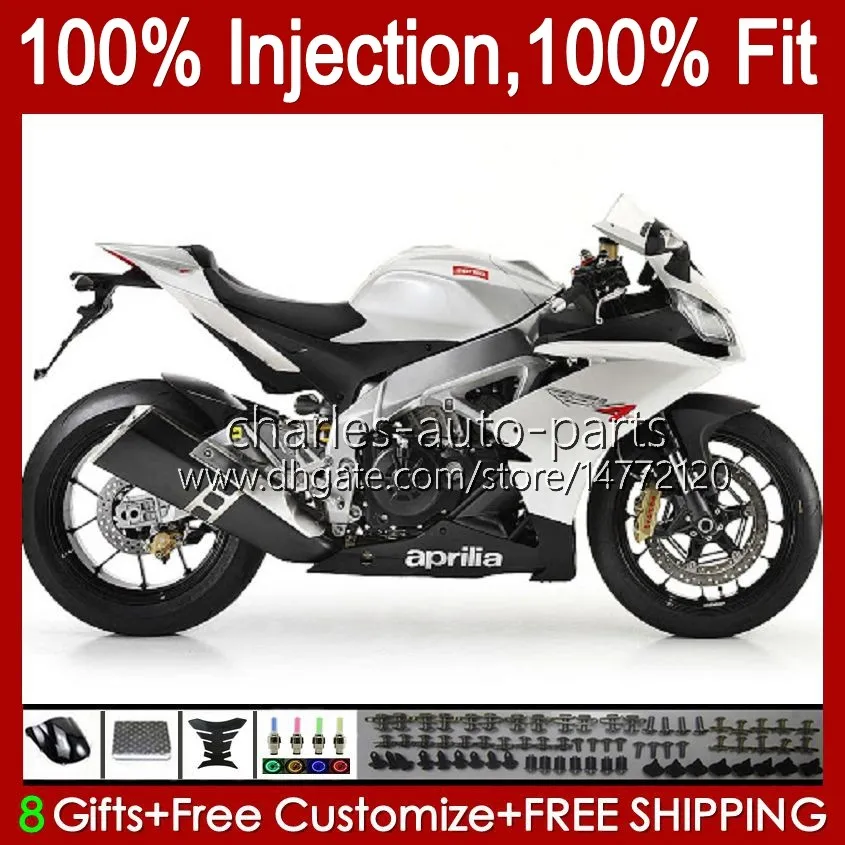 Fairings de injeção para Aprilia RSV4 RSV-1000 RSV 1000 RSV1000 R $ 09 10 11 12 13 14 15 39No.69 RSV1000RR Gloss Branco 2009 2010 2012 2013 2014 2015 RSV1000R 09-15 Kit