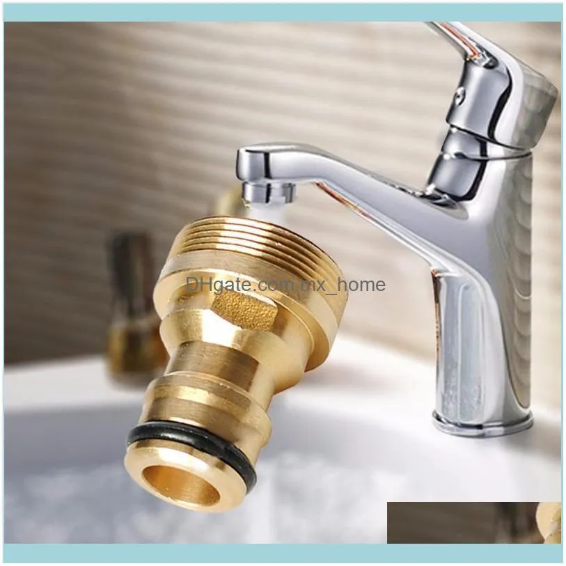 Kitchen Faucets Solid Brass Threaded Hose Water Pipe Connector Tube Tap Adaptor Fitting Faucet Home Improvement Hardware