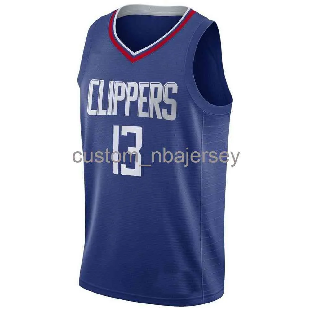 Hommes Femmes Jeunesse Paul George # 13 Maillot Swingman Bleu Cousu nom personnalisé n'importe quel nombre