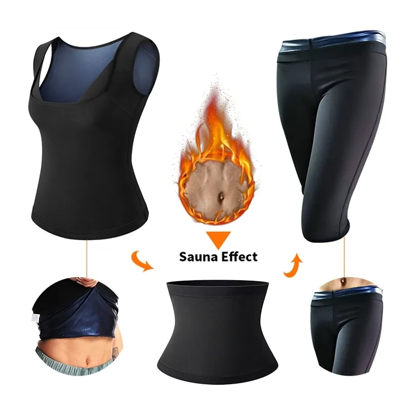 Sauna Sweat Vest Women Polymer Waist Trainer Biancheria intima dimagrante Perdita di peso Shapewear Pancia Dimagrante Guaina Allenamento Body Shaper 210708