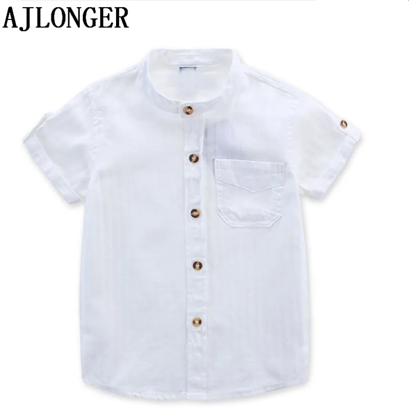 Ajlonger camisa casual bebé niño niño algodón manga corta blusa para niños niños niños camisas blancas 220217