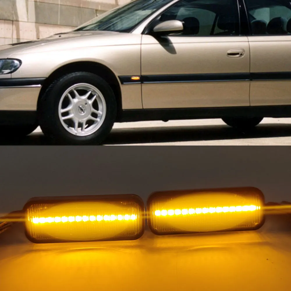 1-Pair LED Dynamic Turn Signal Light Light Fender Marker Sekwencyjny mrugnięcie dla Opel Omega B Stufenheck Caravan 1994-2003