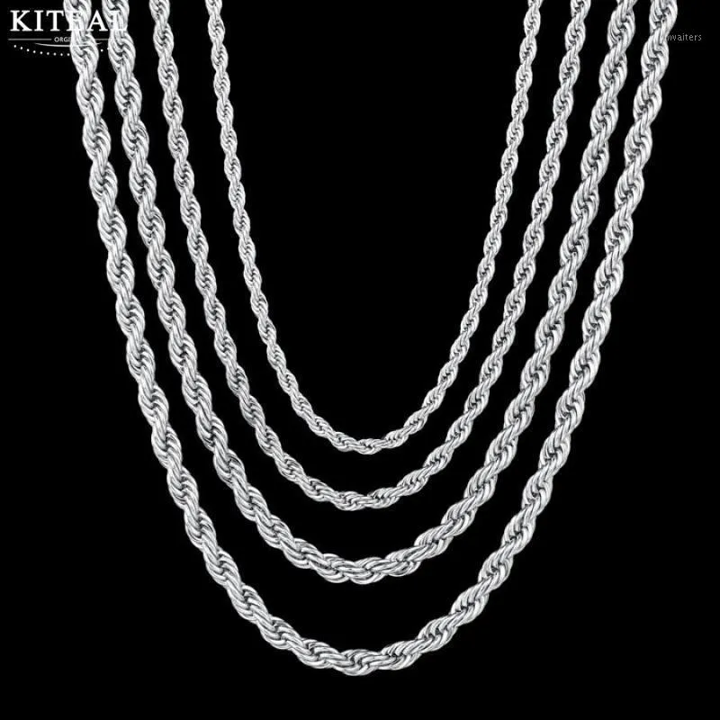 Kiteal haute qualité plaqué or corde chaîne en acier inoxydable collier pour femmes hommes mode 3mm 5mm 6mm 50cm 60cm bijoux chaînes cadeaux