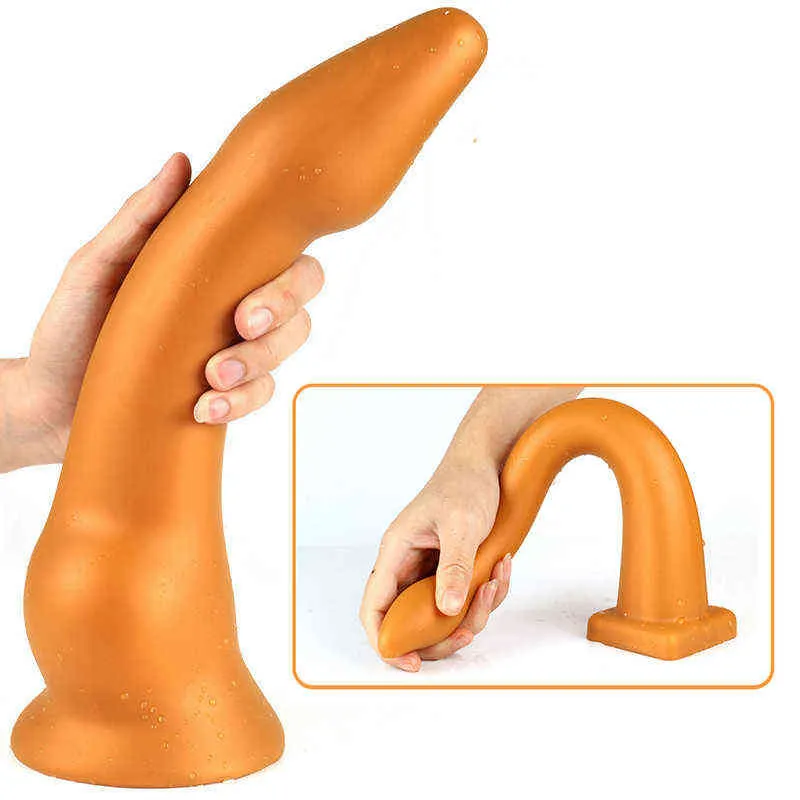 NXY Anal Brinquedos Longa Plug Dildo Bunda grande com ventosa vagina Masturbator Feminino Masturbator Massagem Erótica Sexo Brinquedo para Homens Mulher 1125