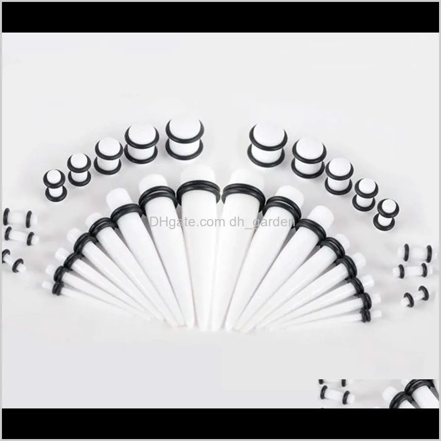 54pcs acrylic spiral ear taper flesh tunnel sretcher snail ear streching expender set plugs and tunnels