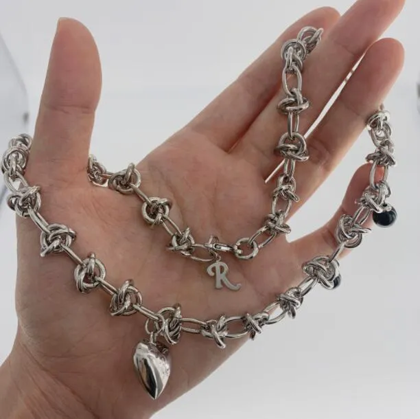 21fw Raf Simons R Letter Thorn Love Asymmetric Chain From