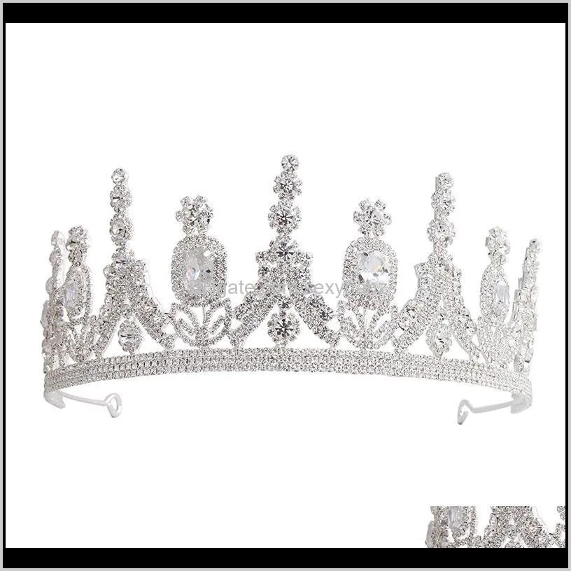 fun-beauty bride inlaid zircon crowns princess crystal crowns wedding dress headdresses cosplay stage drama popular accessories