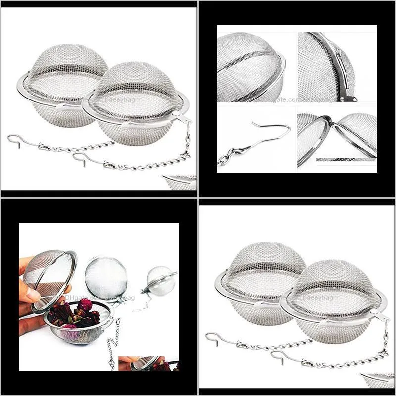  fedex best price 200pcs/lot stainless steel tea pot infuser sphere mesh strainer ball 5.5cm
