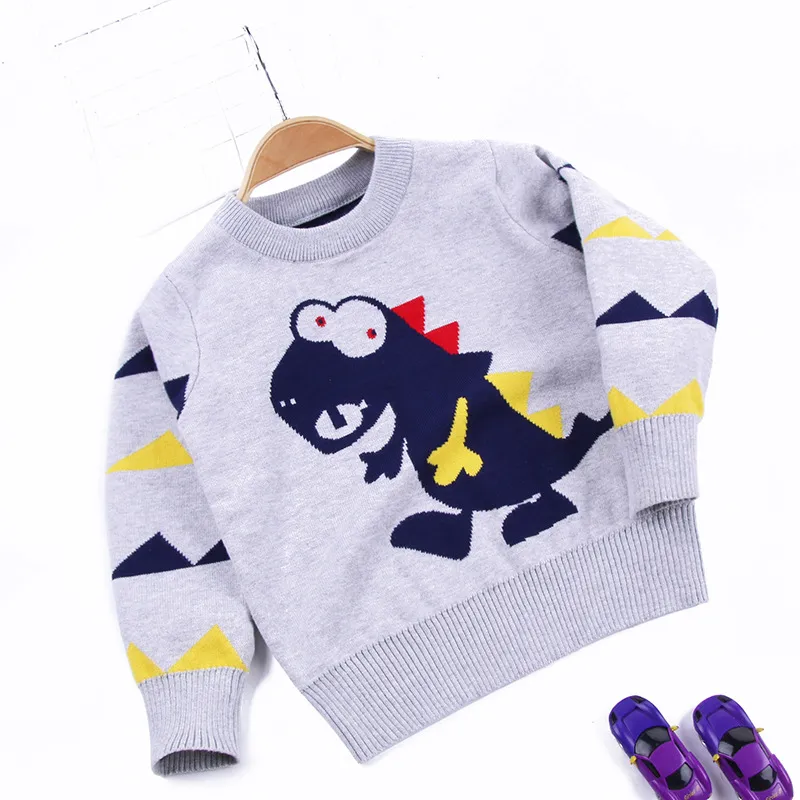 Peuter Kid Baby Boy Trui Herfst Winter Warme Trui Top Dinosaurus Cartoon Leuke Gebreide Trui Baby Kleding Outfit 2-7T