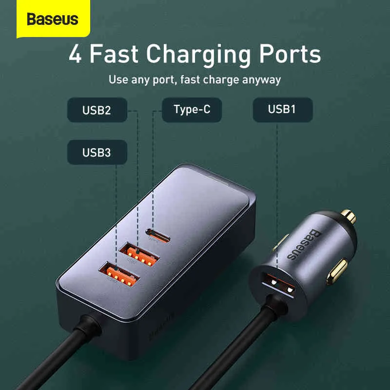 Câble USB-C 100W 2 En 1 Pour Recharge Rapide, Cordon De Chargeur Usb-c PD  Vers Usb-c 4.0, Compatible Avec POCO/Xiaomi/Samsung - Baseus