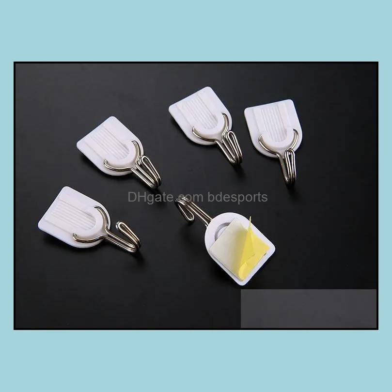 1800PCS White Sticky Self-Adhesive Hook For Kitchen Bathroom Tower Holder Hanger