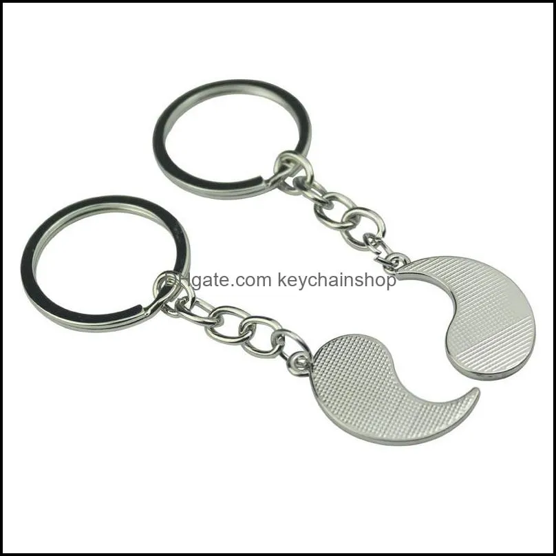 Vintage Chinese Elements of Yin Yang Taiji Bagua Couple Keychain For Keys Car Key ring Pendant Charm Fashion Alloy Keychains Gift