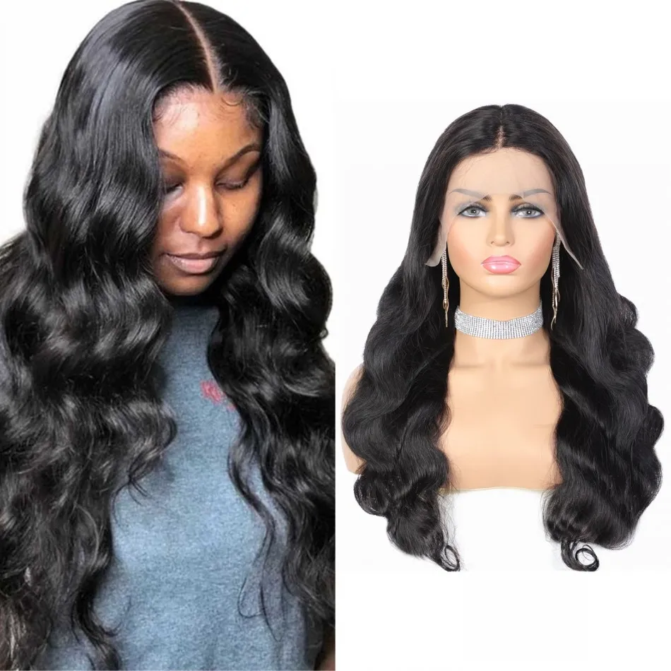 Brazilian T Part Wigs 13x1 Lace Body Wave Natural Color Remy Human Hair Wig for Black Women