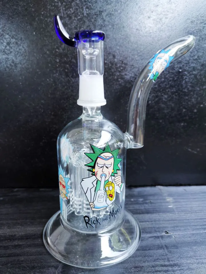 Dikke beker onderste recycler bong glazen pijp olie brander dubbelehoneycomb perc arm perc waterleiding olie brander 18.8mm gewricht