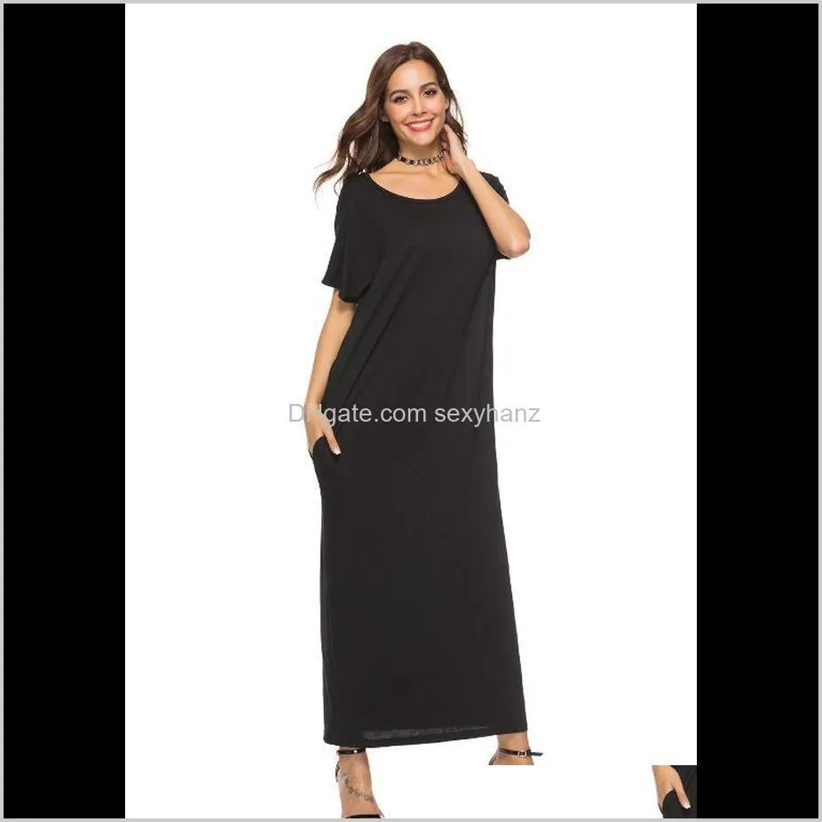 nightgown plus size nightdress long sleepwear short sleeve nightshirt causal homewear dress arabic middle east sleepwear dress
