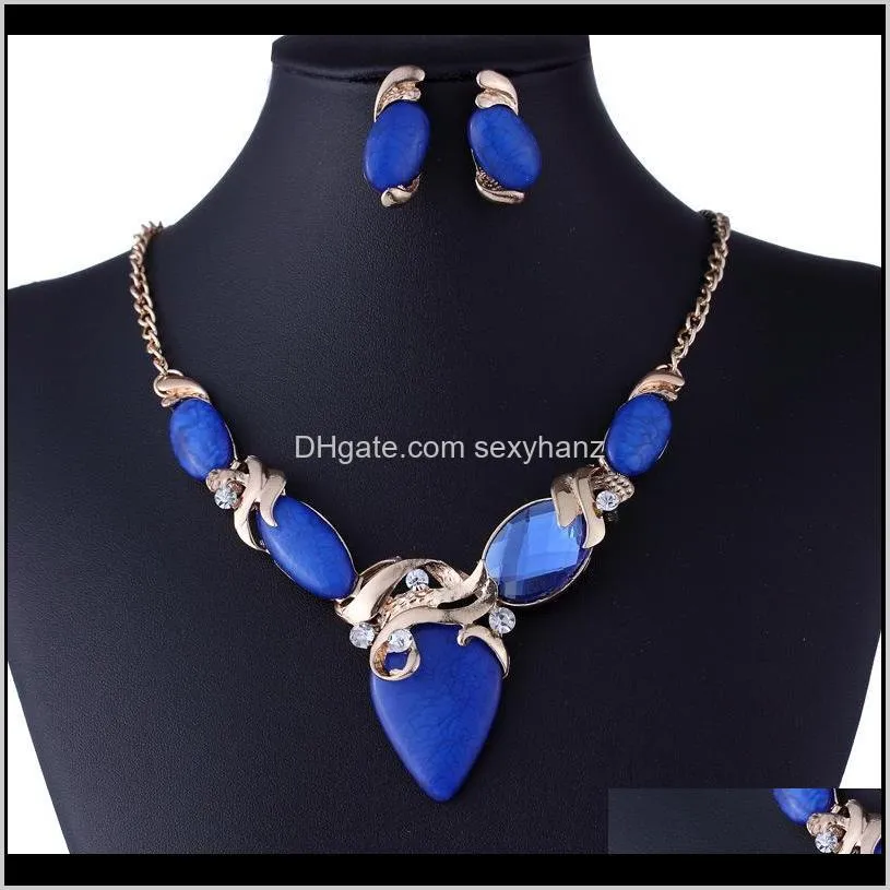 2015 new fashion statement necklaces for women colar choker necklace vintage collares ladies wedding jewelry set z9081