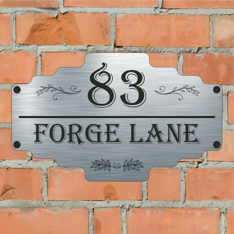 Aluminium House Sign Personalised - Name/Number & Street Name Other Door Hardware