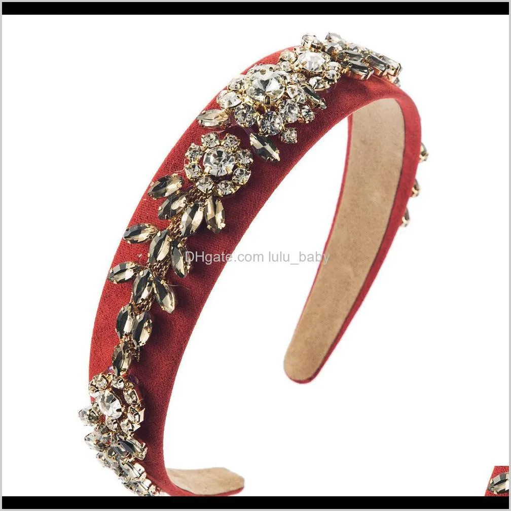 hair accessories baroque court wind super flash rhinestone glass diamond flower hair band female