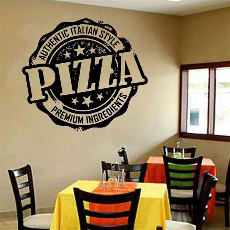 Parede Decalque Itália Comida Pizza Pizza Pizza Cozinha Restaurante Decoração Decoração Janela Vinil Vinil Adesivo Cozinha Mural S937 210705