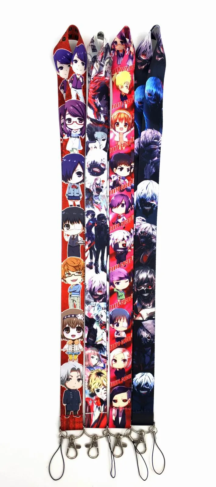 Hurtownie 20 SZTUK Cartoon Anime Japonia Tokio Ghul Smycz Pasek Breloczek Identyfikator Karty Wisie Rope Sling Neck Wisiorek Boy Girl Gifts