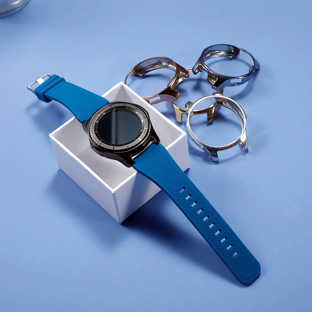 Caso + banda para Samsung Galaxy Watch Gear S3 Frontier 46mm 42mm Silicone Sports Watchband + Protetor Galaxy Watch Case 42 mm 46 mm