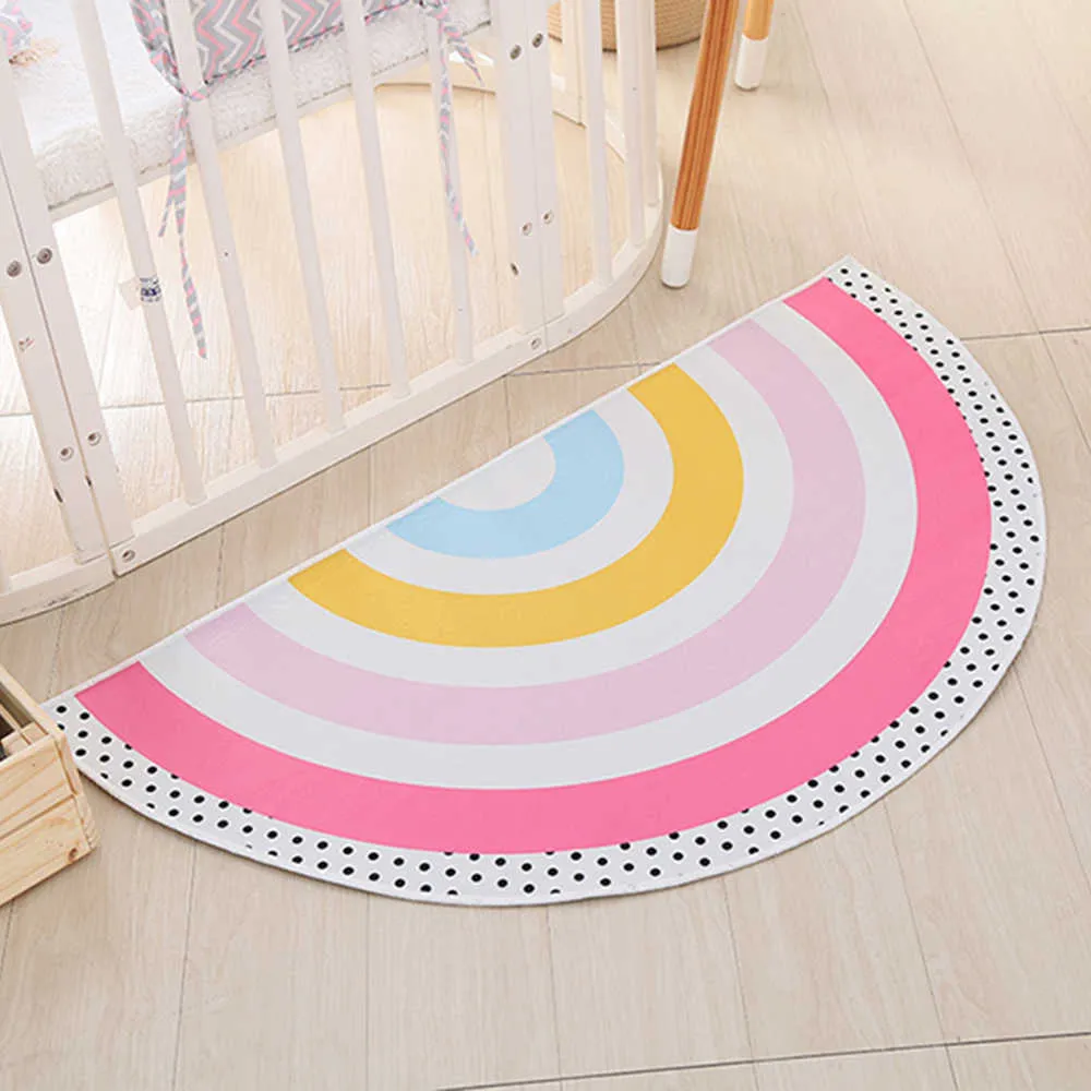 Candy Color Semicek Rainbow Play Mat Dla Dziewczyn Pokój Dekoracja 110 * 60 cm Dywany sypialni dziewczęcy Dywanik Dywanik Play Mata 210724