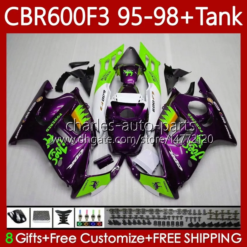 Corpo para Honda CBR-600 CBR 600 CBR600 F3 FS CC 600F3 97 98 95 96 64No.281 600fs CBR600F3 600cc 1995-1998 Bodywork CBR600FS Camelo Roxo 1997 1998 1995 1996 Fairings de OEM