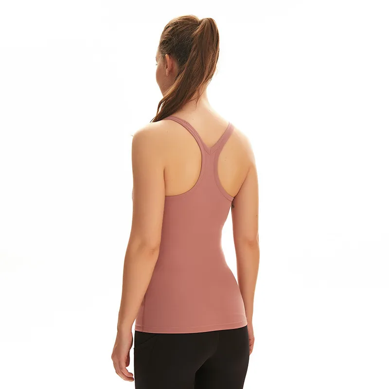 L -17 Sports Bra Yoga Vest Ginásio Roupas Mulheres Underwears Nu Skin-Friendly Slee Sexy Tanque com almofada de peito Running Outdoor Fitness Tops