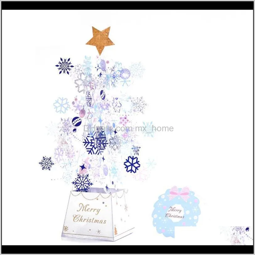 christmas greeting card crystal christmas ornaments 3d three-dimensional exquisite creative gift blessing