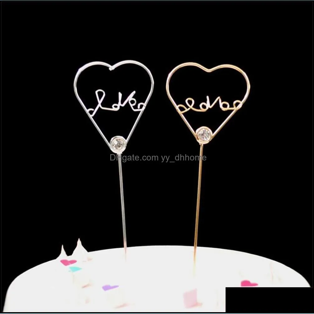 Factory Moon Crown Cake Topper Heart Toppers Baby Shower Birthday Decoration Gold Silver Small for Boys & Girls