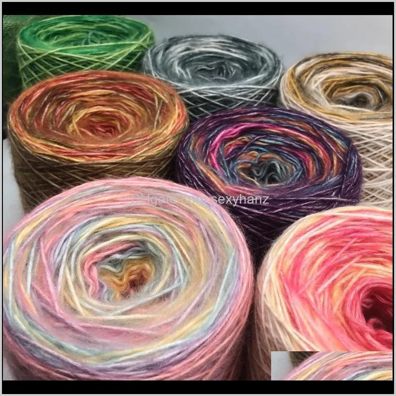 250g/group of natural gradient color wool thread rainbow color thread feel super soft 2mmdiy hand-knitted sweater colo qylvih