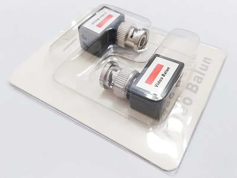 Högkvalitativ UTP-adapter, 90 graders vinklad kamera CCTV BNC Video Balun Transceiver Connector / 10Pairs