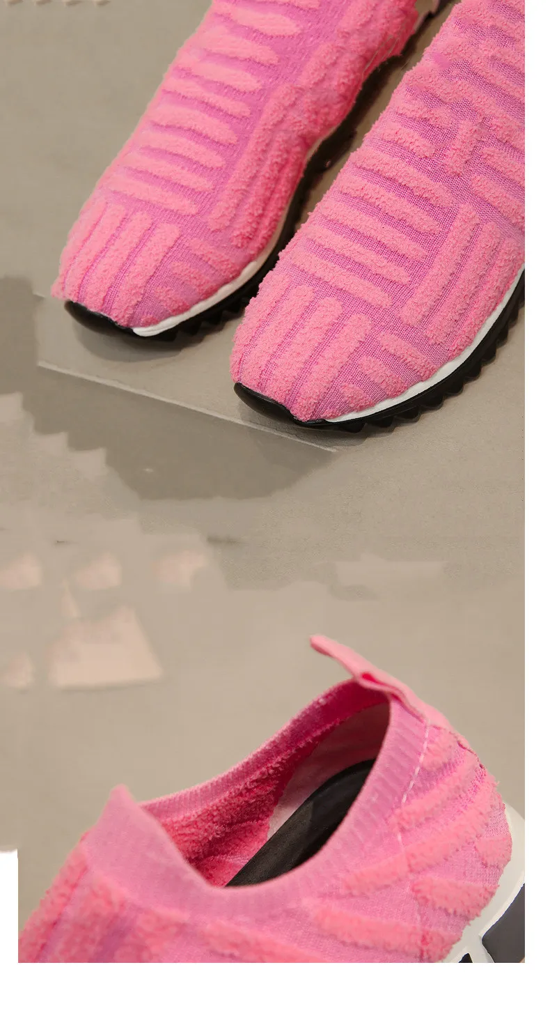 2022 scarpe casual da donna Sneakers traspiranti in mesh peluche corto