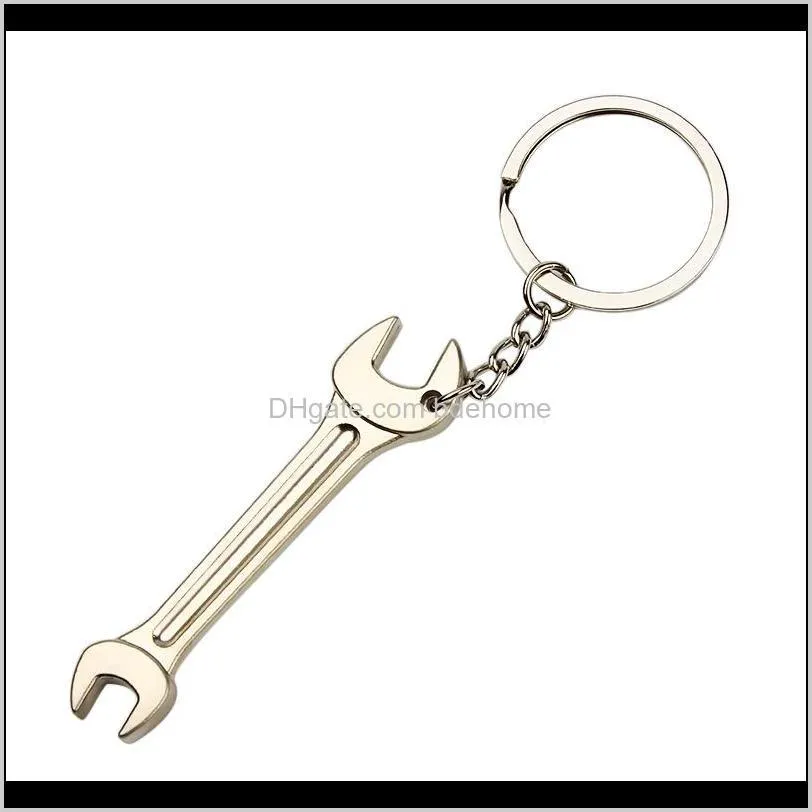 car wrench keychain key holder keyring simulation keyfob tools stainless steel spanner key chain lovely gift auto accessories