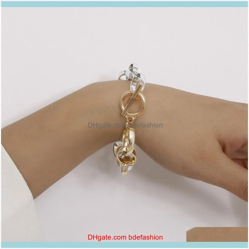 Women Bracelets Gold And Silver 2 Colors Connected Fashion Jewelry Business Clothing Accessories