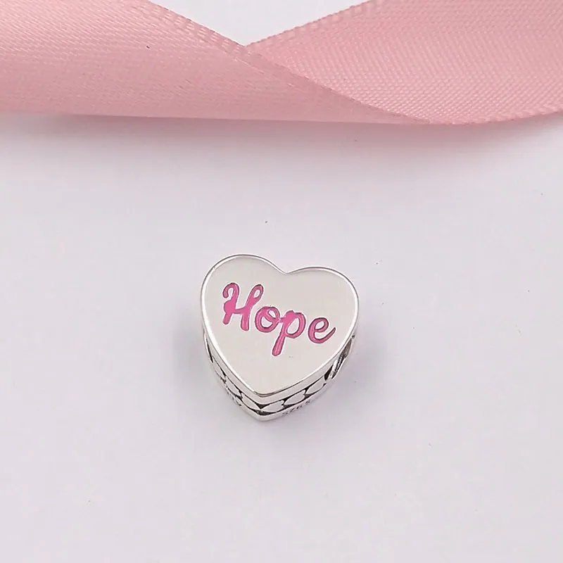 925 Cuentas de plata esterlina Hope Ribbon Charm Charms Se adapta al collar de pulseras de joyería de estilo Pandora europeo ENG7920151 AnnaJewel