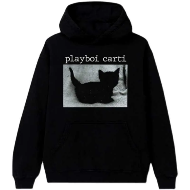 Hoodies masculinos FLA Independent Playboi Carti Todo Lotta Red Black Cat Camisola Com capuz Homens e mulheres146