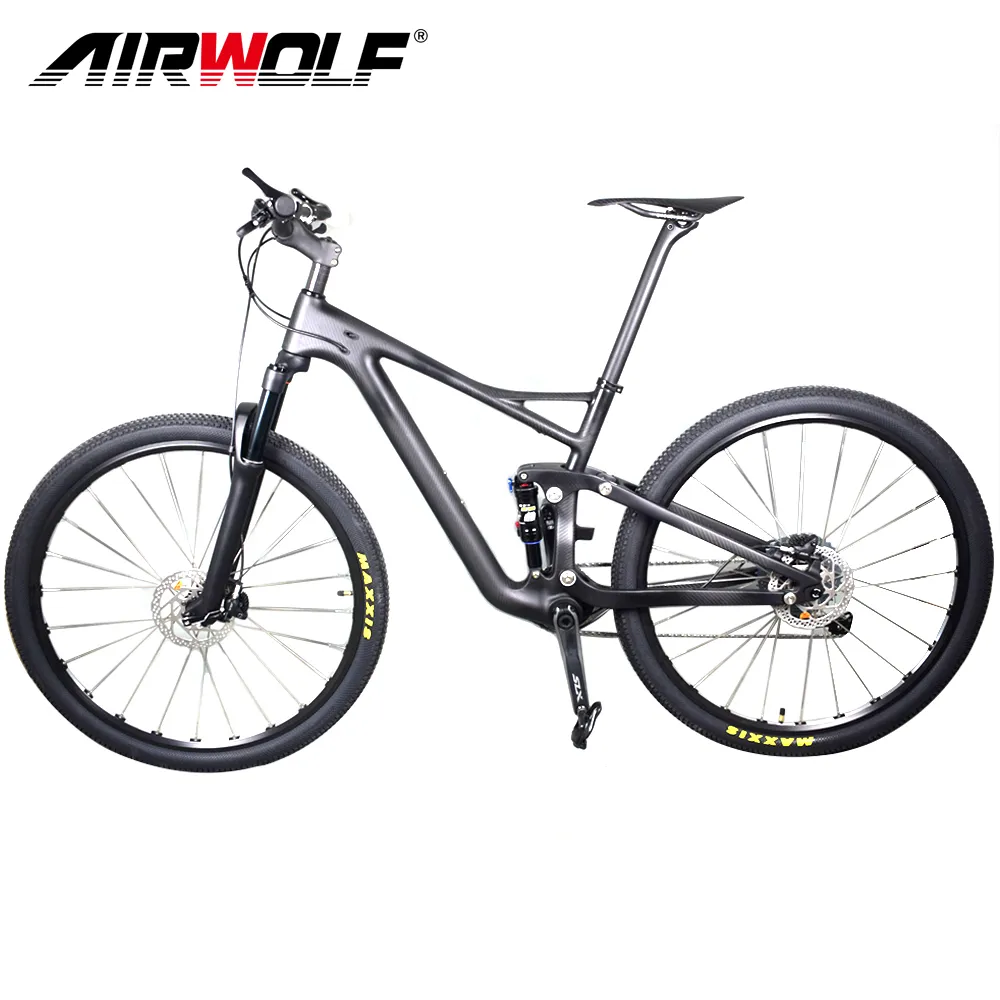 Airwolf 29er 풀 서스펜션 탄소 섬유 산악 자전거 XC AM MTB 완료 자전거 15/17/19 "Shimano M7000 Groupset 용 자전거