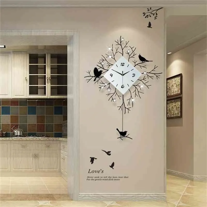 Europäische minimalistische kreative Wand Wohnzimmer stumm moderne Home Fashion dekorative Quarzuhr 210414
