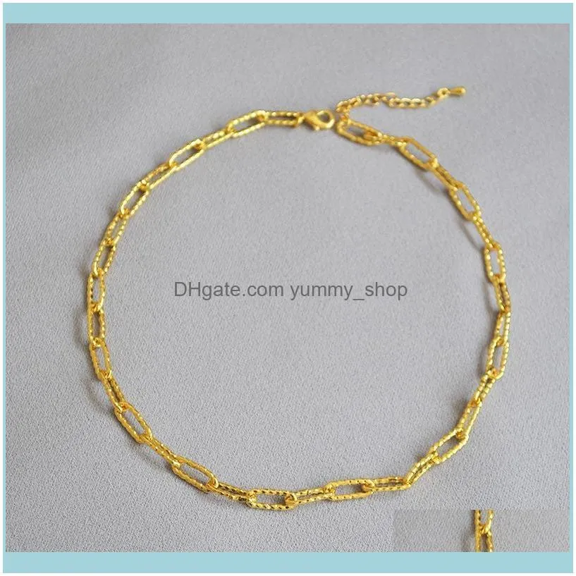 WT-BFN013 WKT Gold Genuine Modern European And American Fashion Rough Hammer Grain Cold Metal Necklace For Woman Chains