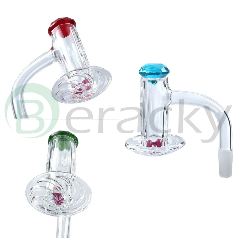 BERACKY ROKING Full Weld Facettered Blender Quartz Banger Beveled Edge 18mm OD Nails With Diamond Caps2pcs 6mm Ruby Terp Pearls For271k