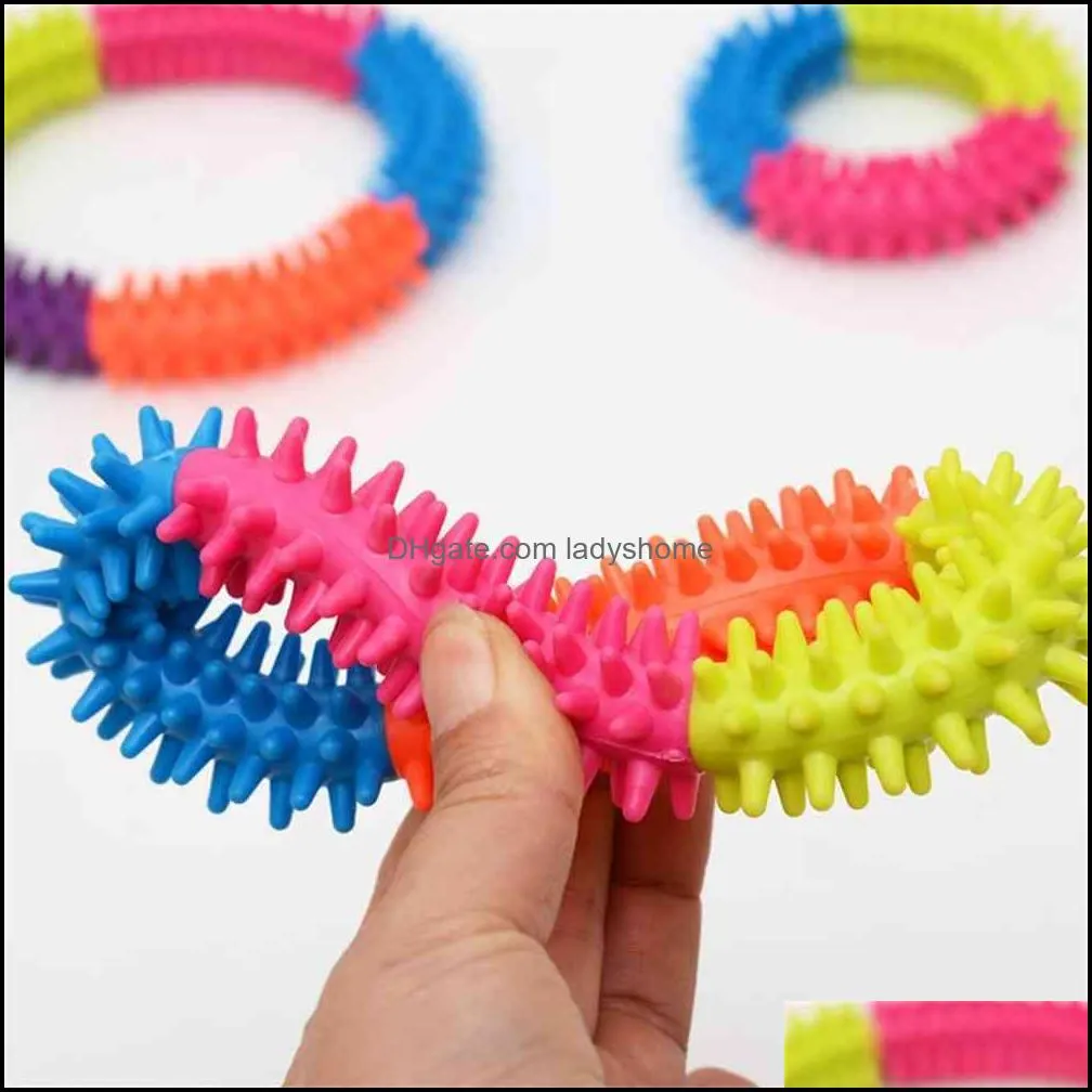 Silicone Spiky Sensory Ring Fidget Toys finger decompression toy Bracelet Stimulating Massage Stress Anxiety Relief Squeeze HWF6492