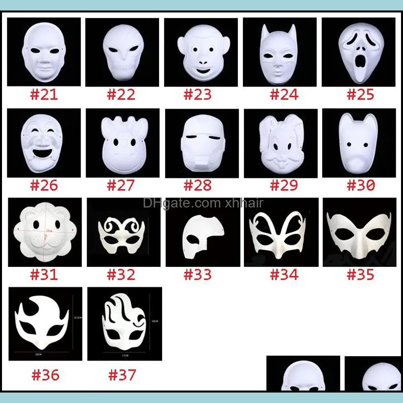 DIY environmental protection White Masquerade mask Halloween party Masks Blank hand drawing Facemask T9I001358