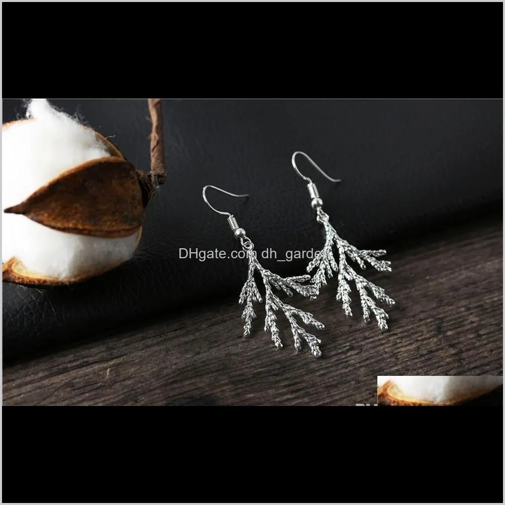 creative tree branch earring fashion silver fish ear hook antique dangle chandelier women pendant earrings jewelry gift shipping