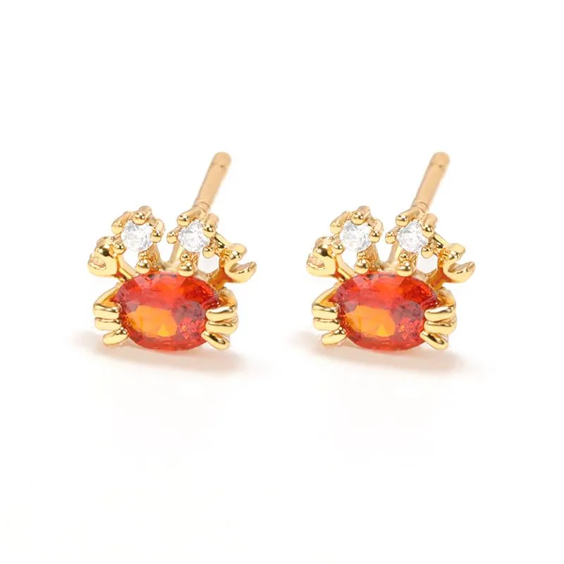 Stud Minimal Crabe Boucles D'oreilles Bijoux De Mode Dainty Cristal Animal Boucles D'oreilles Pour Les Femmes Cadeaux Mère