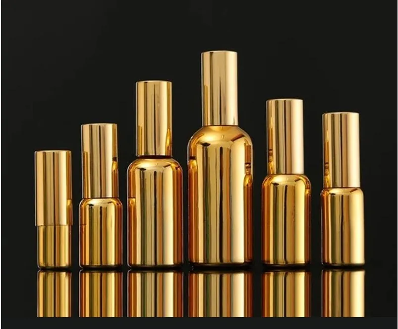 エッセンシャルオイル、香水、アルコール、空のアトマイザーミニファインミストボトル詰め替え可能な携帯電話のための5-100mlローズゴールドガラススプレーボトル